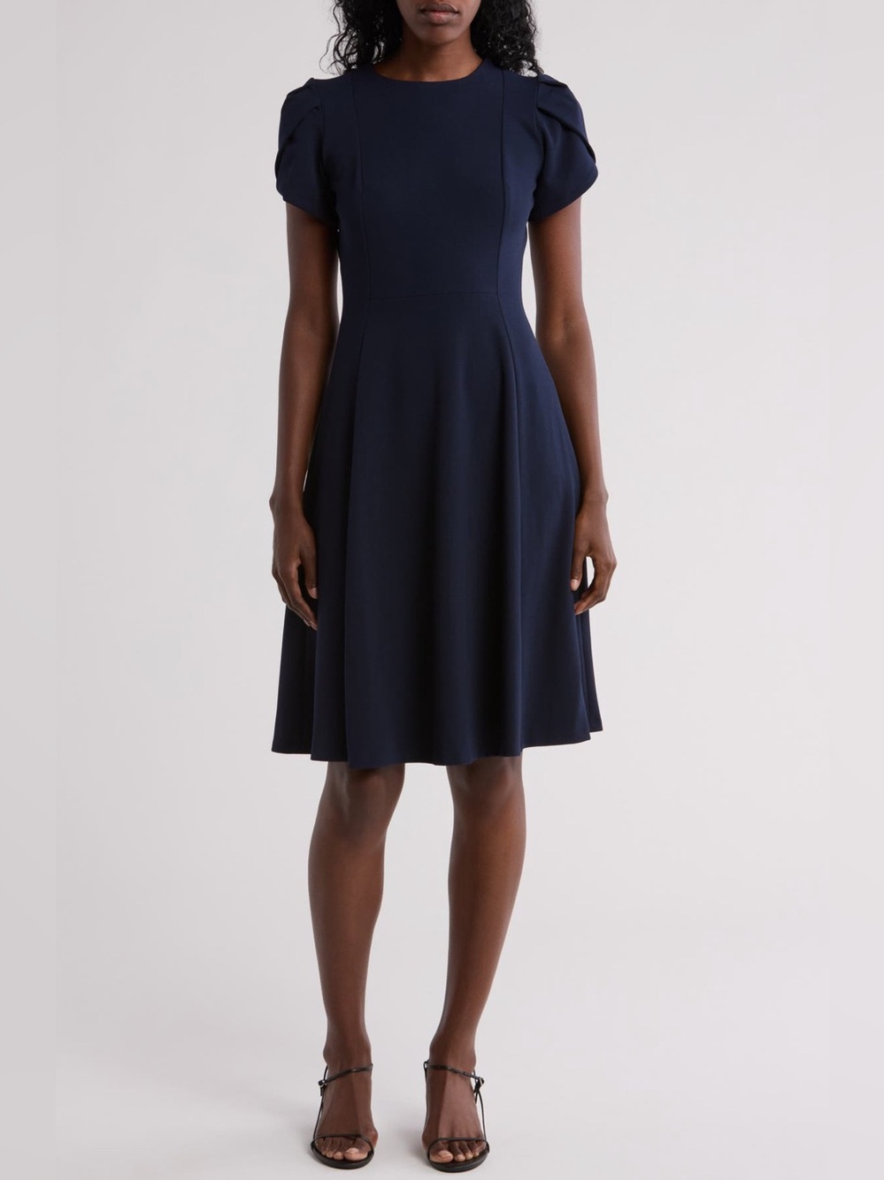 Calvin Klein Tulip Sleeve Fit & Flare Dress